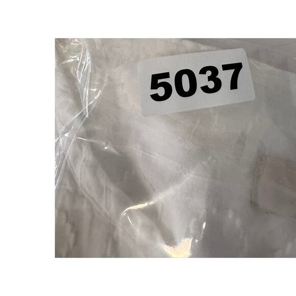 LOFT Small White Blouse 3/4 Sleeve Tie Neck Tassels Hobnail Pattern 100% Cotton - Picture 7 of 7